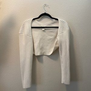 Cropped White Sweater